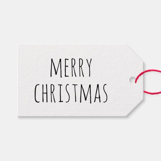 Frohe Weihnachten | Minimalistischer Niedlicher Ur Geschenkanhänger (Vorderseite (Horizontal))