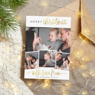 Frohe Weihnachten   Minimalistisches Gold 4-FotoCo