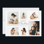 Frohe Weihnachten | Minimalistisches modernes Mult<br><div class="desc">Mit dieser modernen Weihnachtskarte aus mehreren Fotos, die Ihre Lieblingsfamilienmomente präsentieren soll, können Sie die Freude der Saison genießen. Mit einem puristischen minimalistischen Layout mit Platz für sechs Fotos und dem festlichen Gruß "Frohe Weihnachten", macht diese maßgeschneiderte Urlaubskarte einen zeitlosen Sake. Personalisiert mit Ihrem Familiennamen, ist es der perfekte Weg,...</div>
