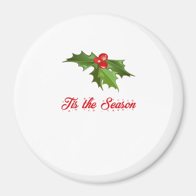 Frohe Weihnachten Mistelzweig Magnet (Vorne)