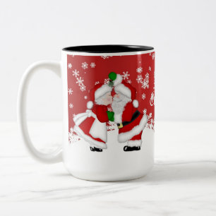 Frohe Weihnachten Mistletoe Santa Tasse