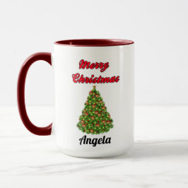 Frohe Weihnachten mit Baum Ihr Name Tasse