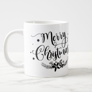 Frohe Weihnachten mit Blume/Weihnachtsangebot /Tas Jumbo-Tasse