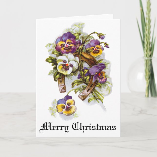 Frohe Weihnachten mit Blumen (Vorderseite)