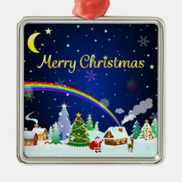 Frohe Weihnachten mit Crescent Moon Ornament Aus Metall