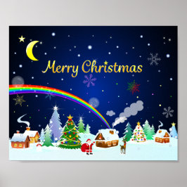 Frohe Weihnachten mit Crescent Moon Poster