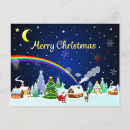 Frohe Weihnachten mit Crescent Moon Postkarte