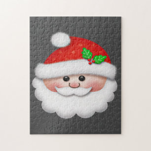 Frohe Weihnachten mit dem Gesicht des Weihnachtsma Puzzle