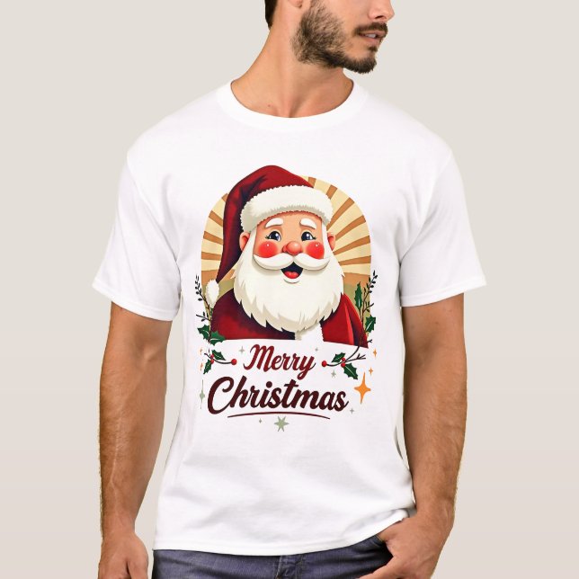 Frohe Weihnachten mit dem Weihnachtsmann T-Shirt (Vorderseite)