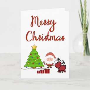 Frohe Weihnachten mit dem Weihnachtsmann und Rudol Karte