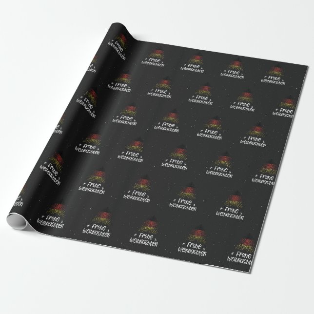 Frohe Weihnachten mit deutscher Flagge Geschenkpapier (Ungerollt)