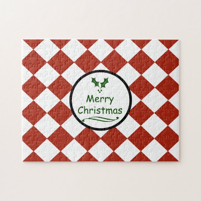 Frohe Weihnachten mit Diamantenmuster Puzzle (Horizontal)