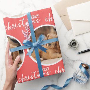 Frohe Weihnachten mit einem Kreis Foto Geschenkpapier