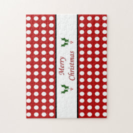 Frohe Weihnachten mit einem Polka Dot Muster Puzzle