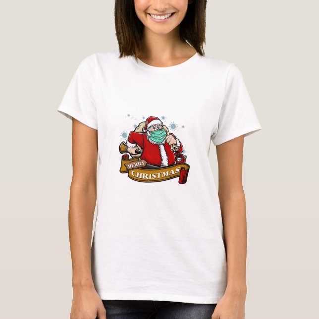 Frohe Weihnachten mit einer Maske T-Shirt (Vorderseite)