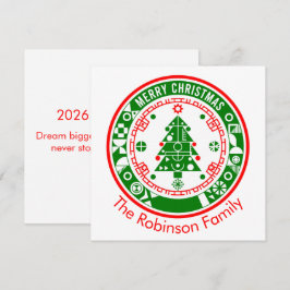 Frohe Weihnachten mit Familiennamen Karte