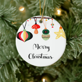 Frohe Weihnachten mit farbenfrohen Sternen Keramik Ornament