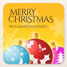 Frohe Weihnachten mit festlichen Feiertagen Orname Rechteckiger Pappuntersetzer