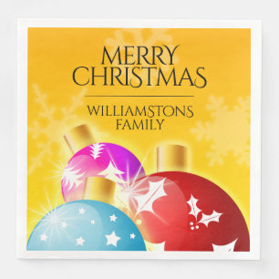 Frohe Weihnachten mit festlichen Feiertagen Orname Serviette