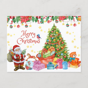 Frohe Weihnachten mit Geschenken und Weihnachtsbau
