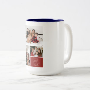 Frohe Weihnachten mit glücklicher Familientasse Zweifarbige Tasse
