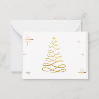 Frohe Weihnachten mit Gold Tree Note Card Mitteilungskarte