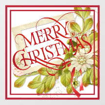 Frohe Weihnachten mit grünen Florals