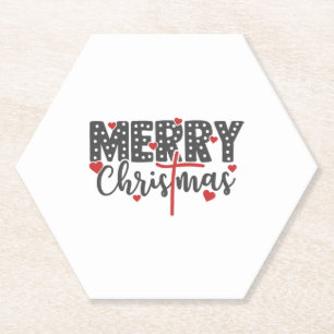 Frohe Weihnachten mit Herzen Untersetzer