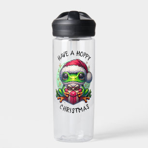 Frohe Weihnachten mit Hopfen Frosch Wortspiel Trinkflasche