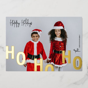 Frohe Weihnachten mit individuellem Foto Folien Feiertagskarte