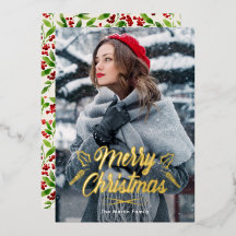 Frohe Weihnachten mit Ivory Botanical Print Foto