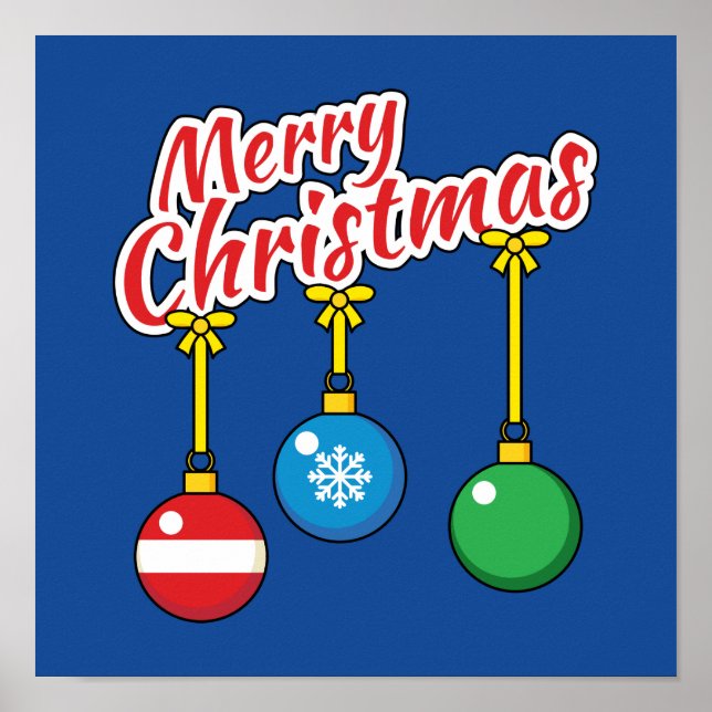 Frohe Weihnachten mit knallenden Balls Poster (Vorne)