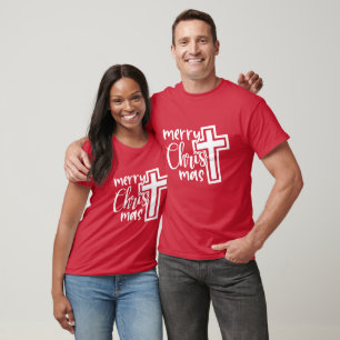 Frohe Weihnachten mit Kreuz T-Shirt