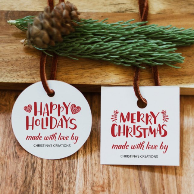 Frohe Weihnachten mit Liebe Classic Round Tag Geschenkanhänger (Von Creator hochgeladen)