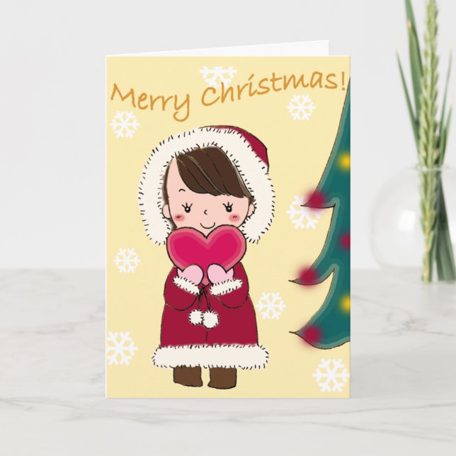 Frohe Weihnachten mit Liebe Grußkarte (Vorderseite)