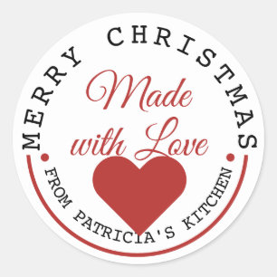 Frohe Weihnachten mit Liebe Runder Aufkleber