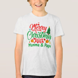 Frohe Weihnachten mit Mamma & Papa-42705 Tri-Blend Shirt