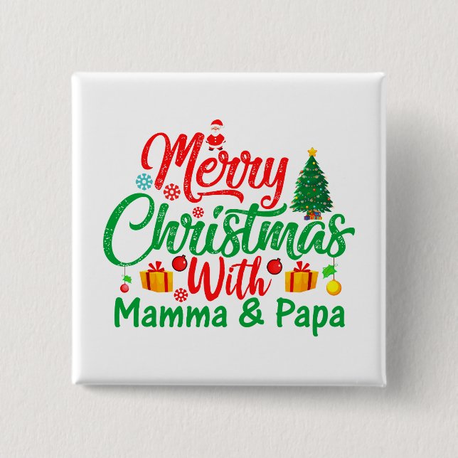 Frohe Weihnachten mit Mamma & Pappa-42705 Button (Vorderseite)
