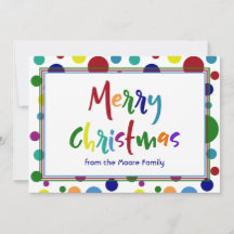 Frohe Weihnachten mit mehrfarbigen Buchstaben und 