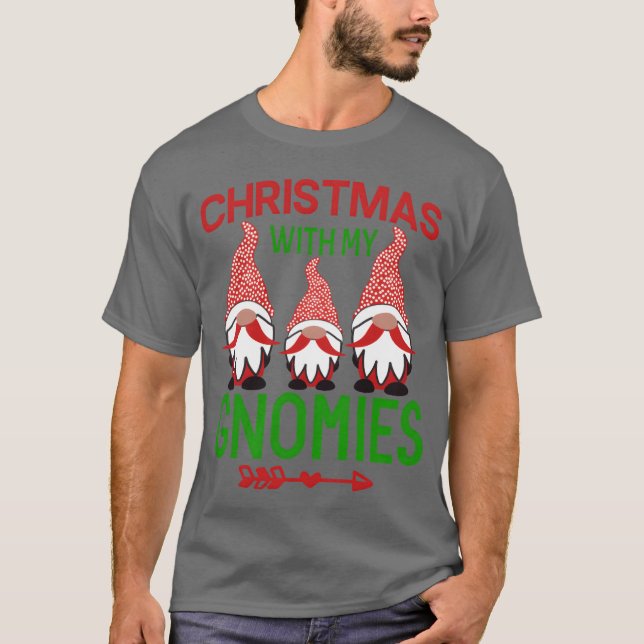 Frohe Weihnachten mit meinen Gnomies Weihnachtsman T-Shirt (Vorderseite)