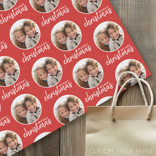 Frohe Weihnachten mit One Circle Foto - rot Seidenpapier