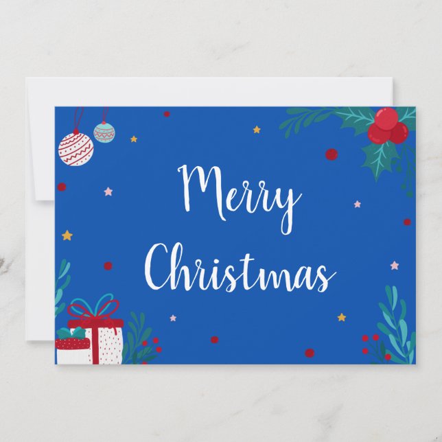 Frohe Weihnachten mit Ornamenten, Geschenke & Garl Einladung (Vorderseite)