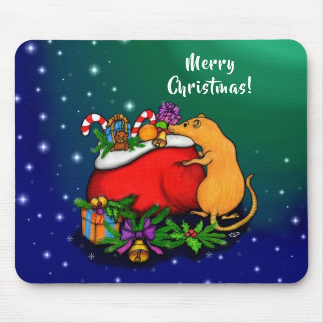 Frohe Weihnachten mit Rat Prince Mousepad (Vorne)