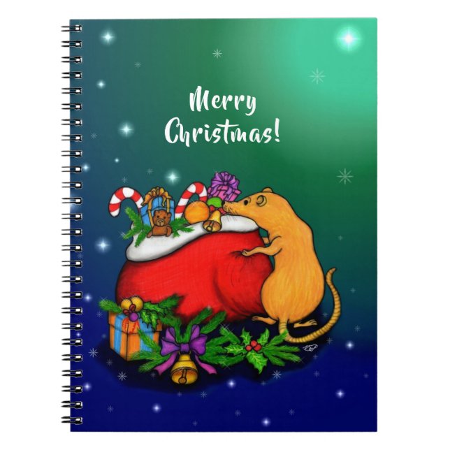 Frohe Weihnachten mit Rat Prince Notizblock (Vorderseite)