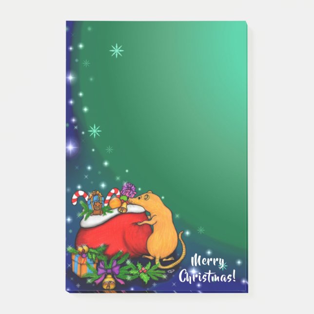 Frohe Weihnachten mit Rat Prince Post-it Klebezettel (Vorderseite)