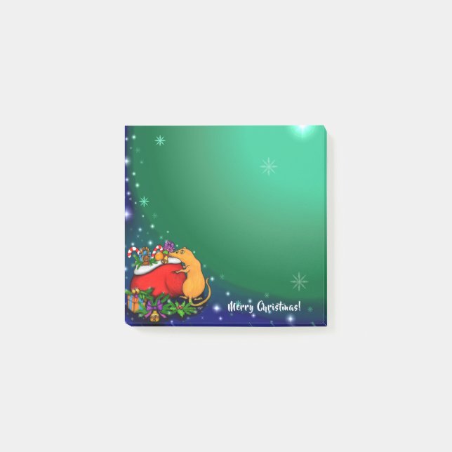 Frohe Weihnachten mit Rat Prince Post-it Klebezettel (Vorderseite)