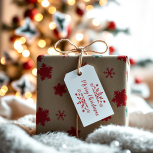 Frohe Weihnachten mit Schneeflocke Geschenkanhänger