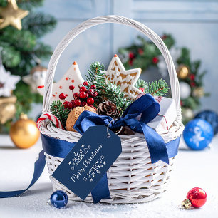 Frohe Weihnachten mit Schneeflocke Geschenkanhänger