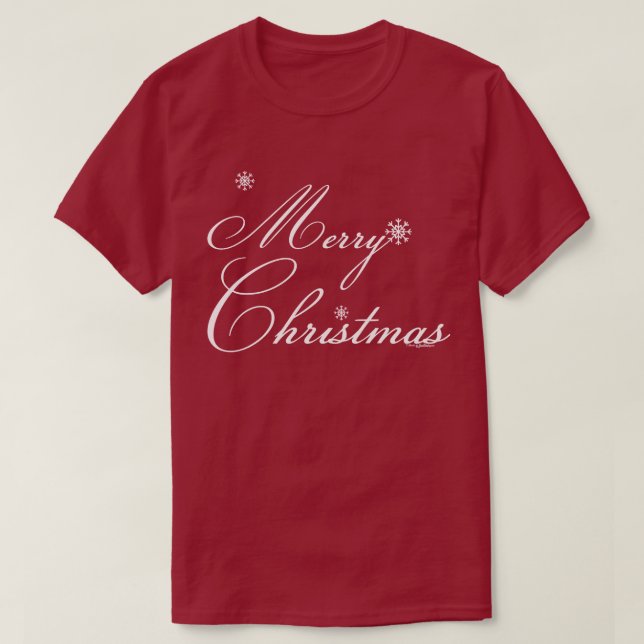 Frohe Weihnachten mit Schneeflocken T-Shirt (Design vorne)