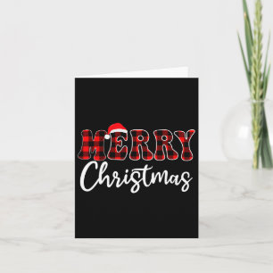 Frohe Weihnachten mit Schwarz und Rot Karierten Fa Karte